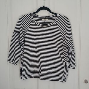 Madewell Black & White Striped Boxy Top